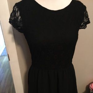 Black h&m lace top dress