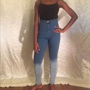 Missguided High-Waisted Ombre Skinny Jeans