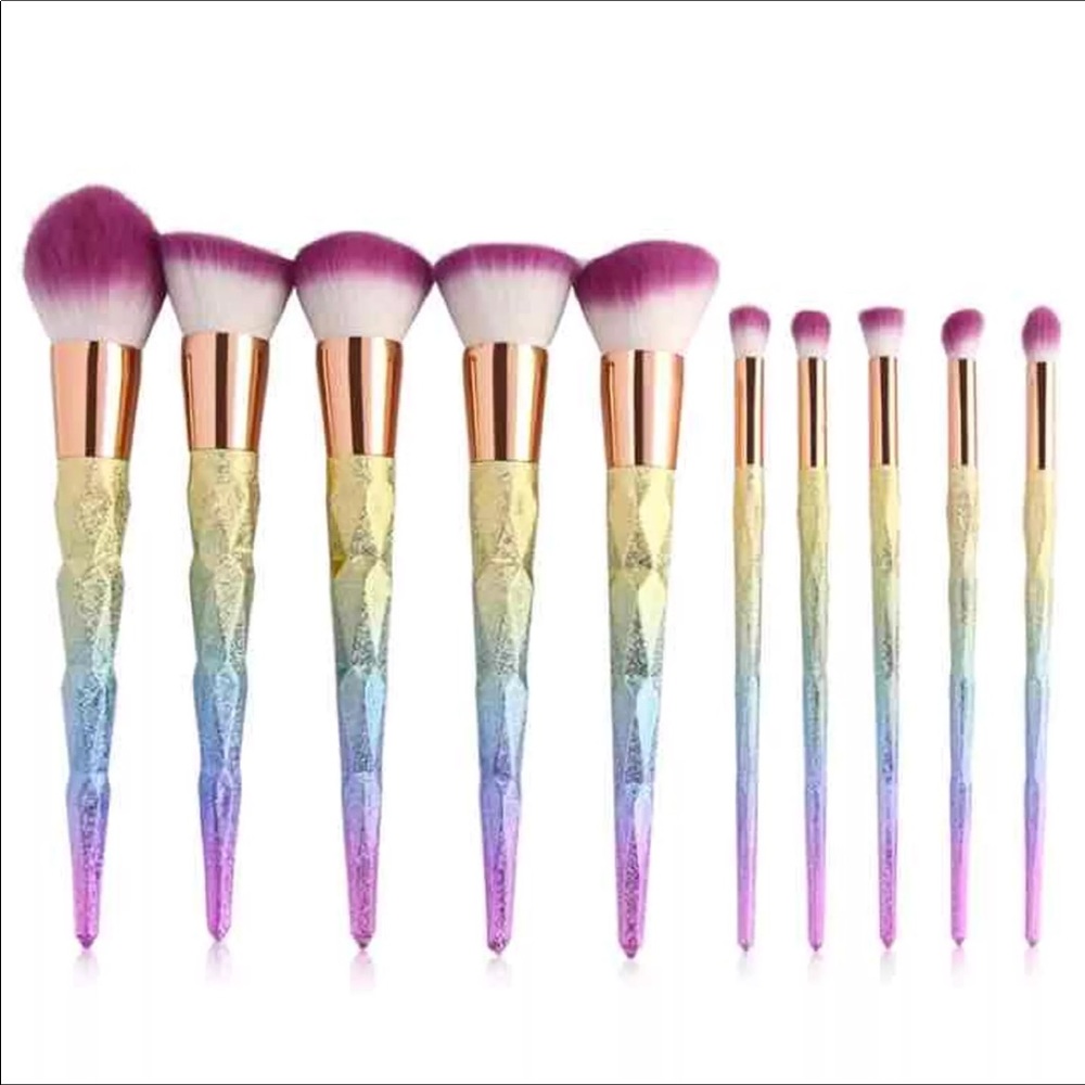 🌹🌹10Pcs Professional Unicorn Kabuki Brushes