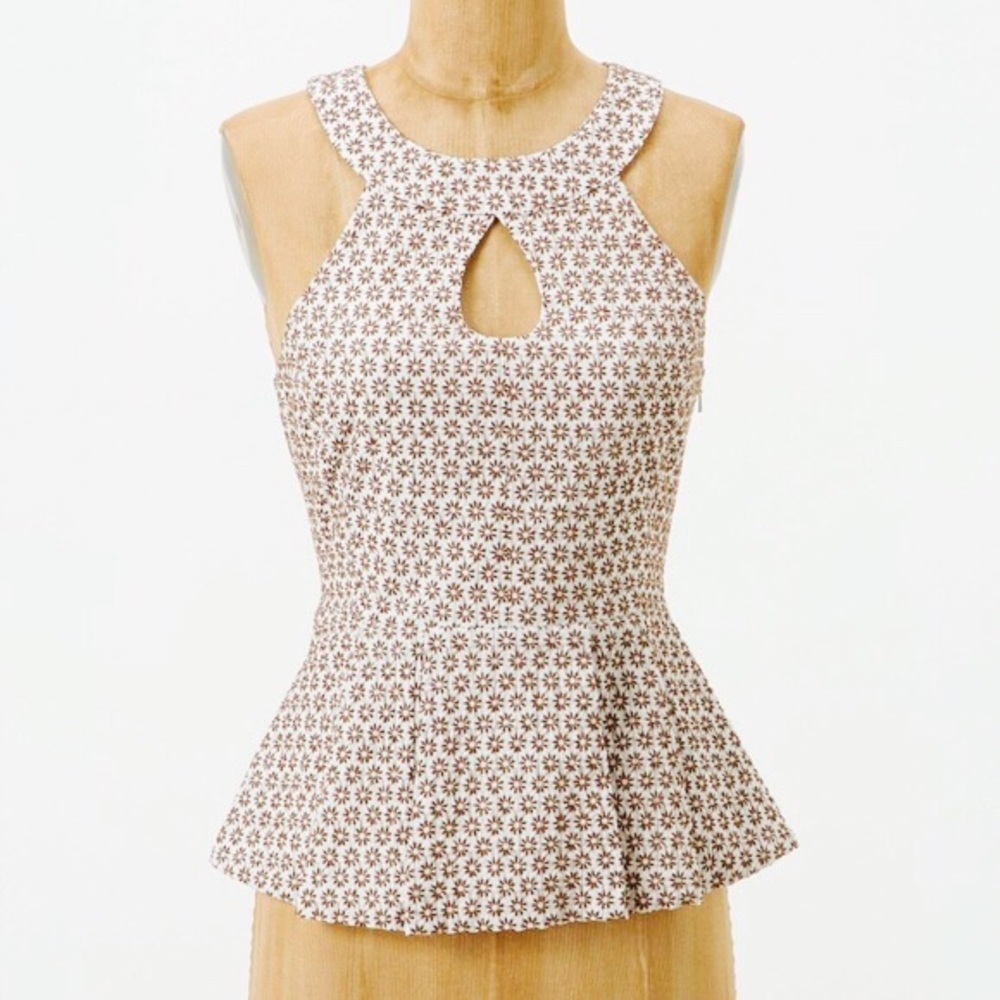 Anthropologie Vanessa Virginia daisy peplum top