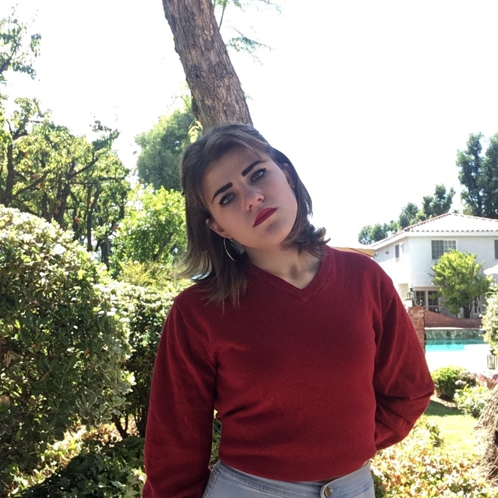 adorable red v neck sweater!!