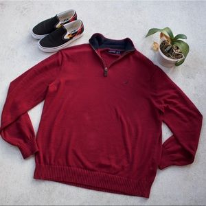 Nautica quarter zip sweatshirt. 100% cotton.