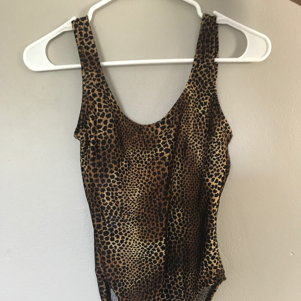 Leopard print vintage body suit