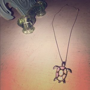 Opal turtle necklace