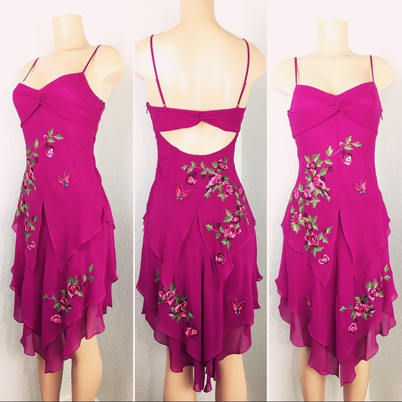 Sue Wong Dresses & Skirts - Fuchsia Silk Sue Wong dress hand embroidered