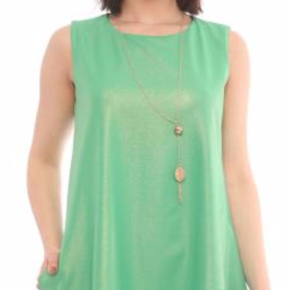 Green Country Mini Sleevless Dress - Picture 1 of 4