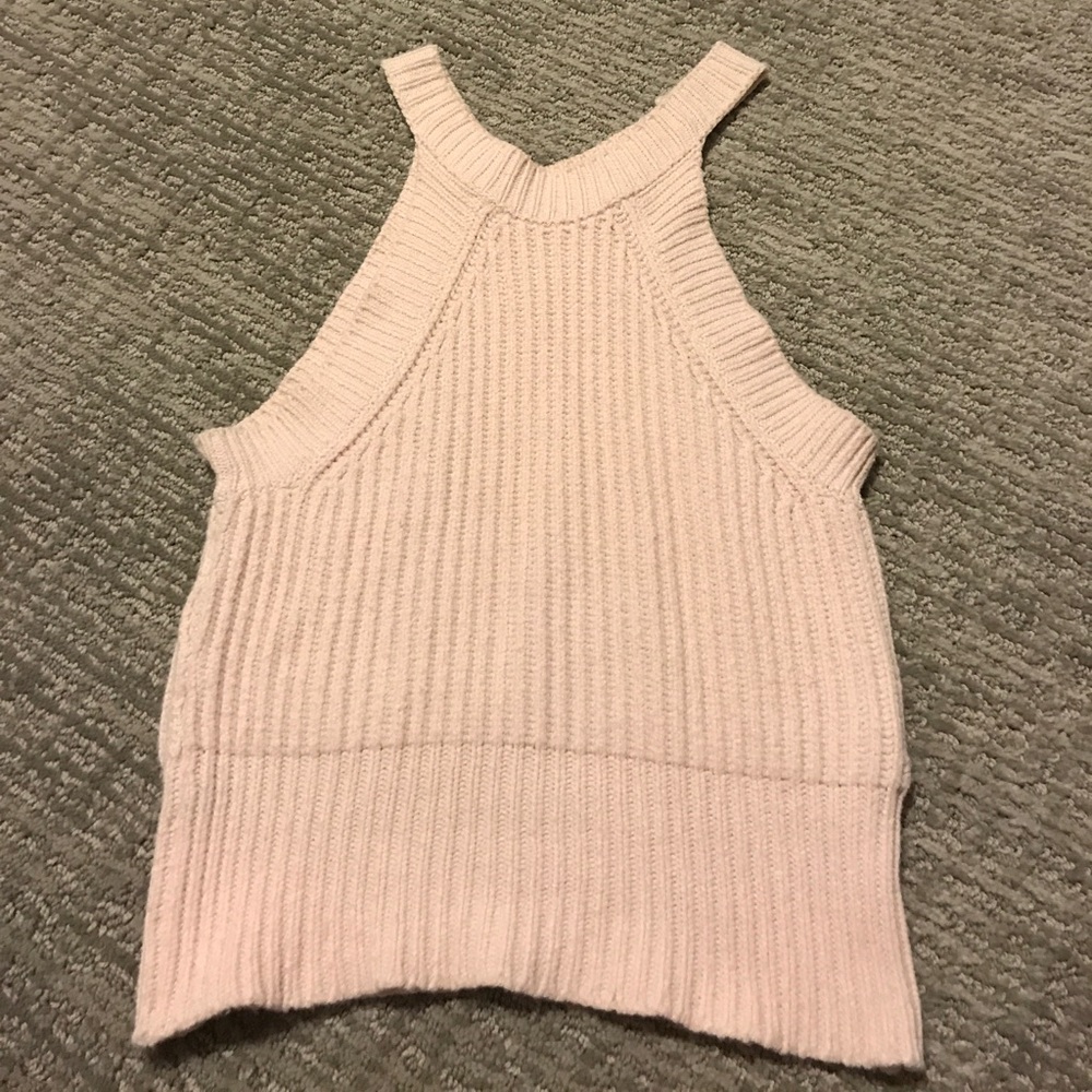 pink knit crop top