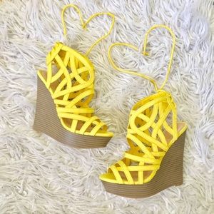 Shoedazzle Caged Wedge Heels