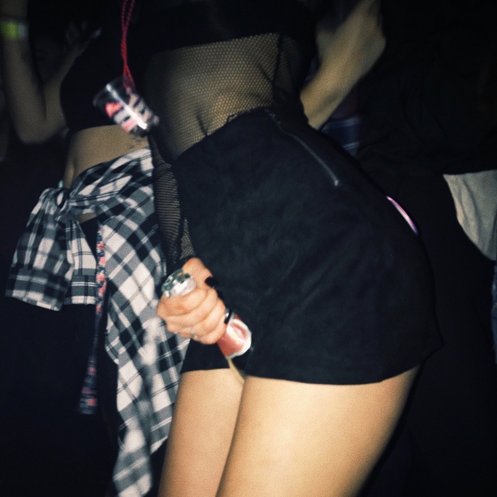 Black suede Brandy Melville skirt