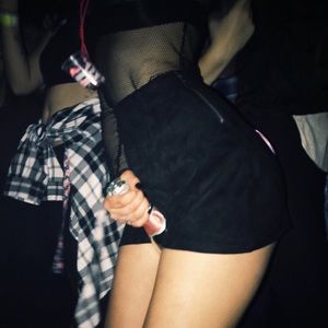 Black suede Brandy Melville skirt