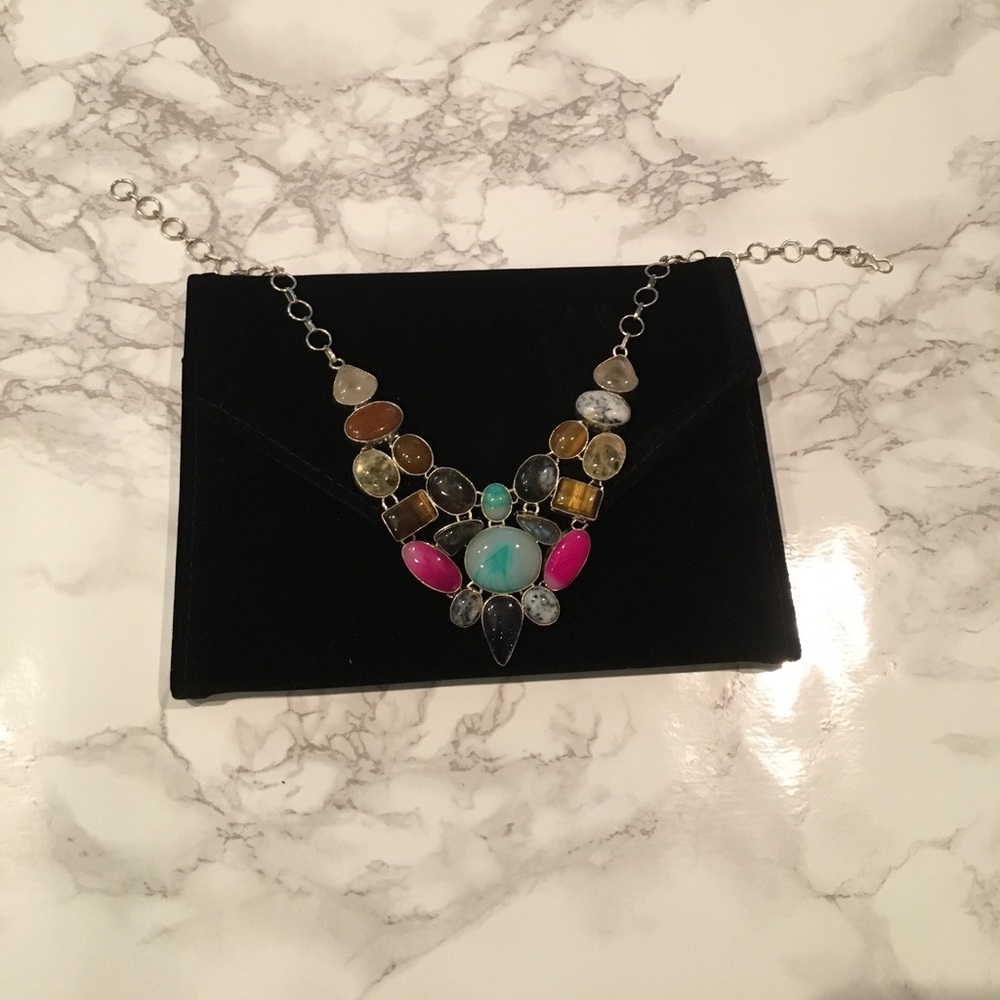 Colorful statement bib necklace - Picture 4 of 5