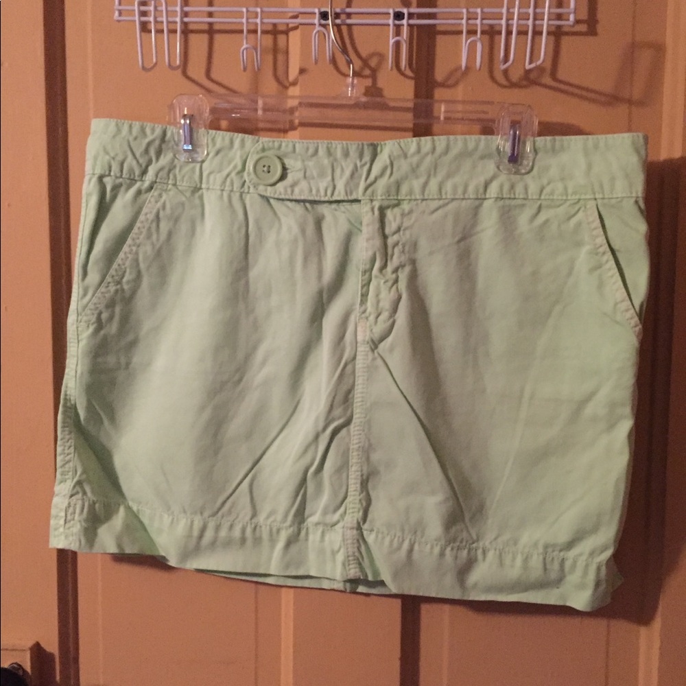 Cotton mini skirt light green