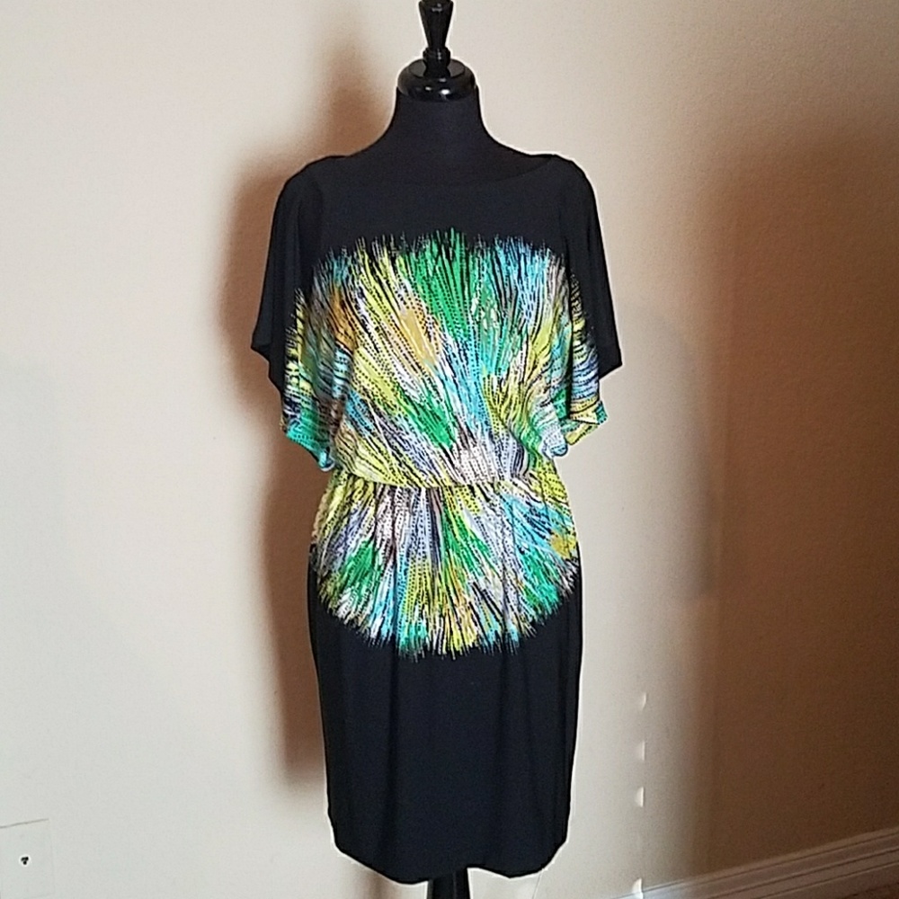 Black and abstract dress