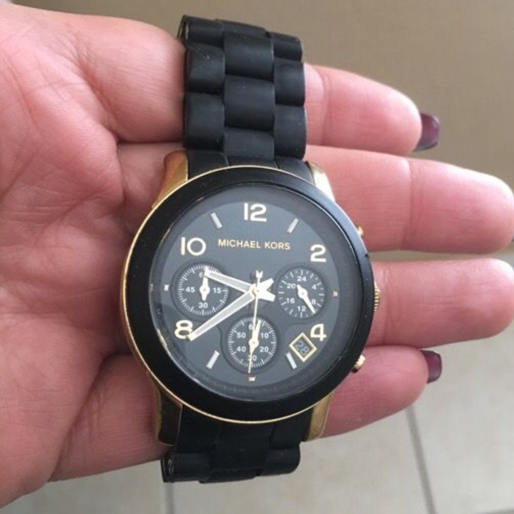 Black and Gold Michael Kors watch
