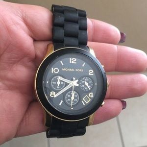 Black and Gold Michael Kors watch