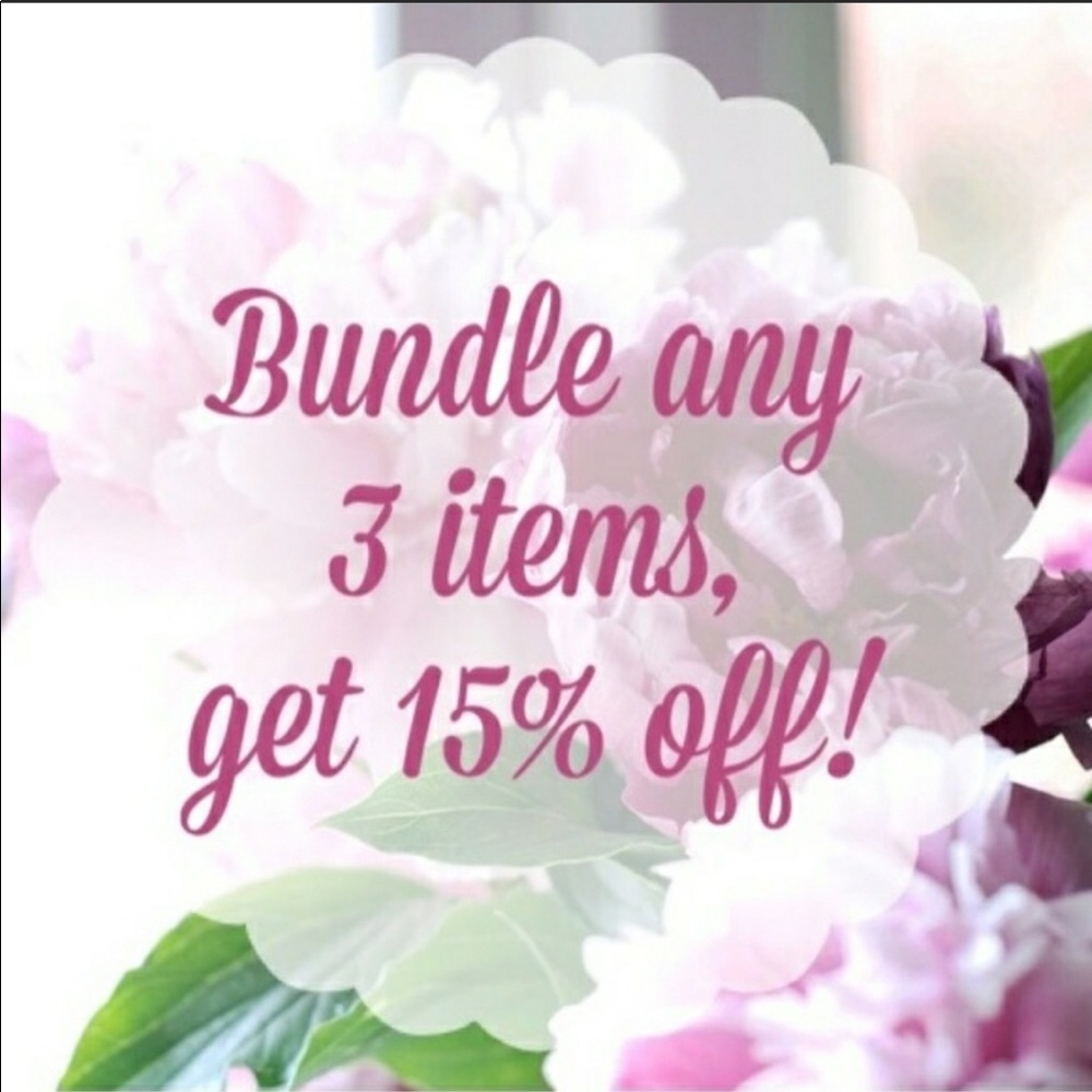 Bundle any 3 items and get 15% off!!!🤗💕