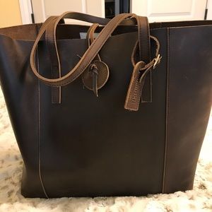 Dark Chocolate Leather Tote