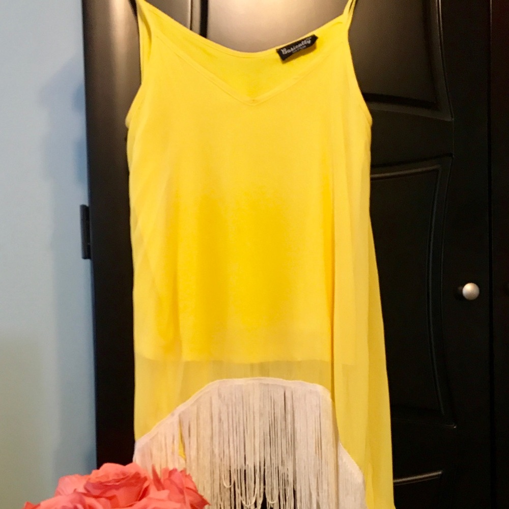 **FRINGE** Yellow Boutique Top w/ Fringe