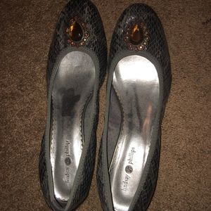 Gray 🐍 Print Kitten heel Lindsay Phillips