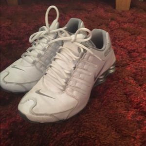 White nike shocks