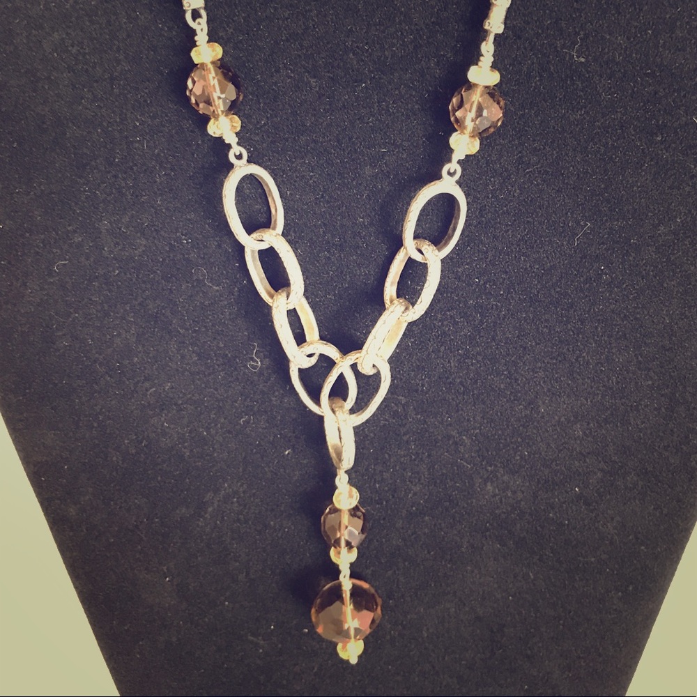 Silpada Sterling Smokey Quartz Citrine Necklace