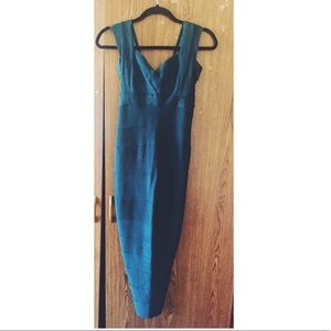 Tadashi-Bandage, Dark Green dress- size Small