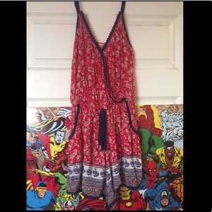 NWOT Red White Blue Boho Romper