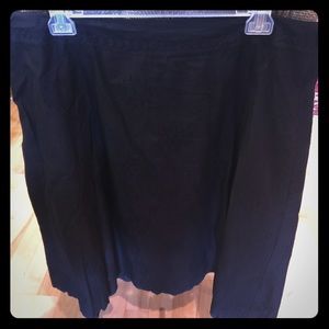 Full Black Skirt, Scalloped Hem, Embroidered