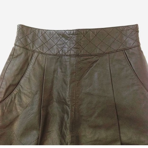 New! High Waisted real Leather Skirt with Pockets! - Picture 3 of 3