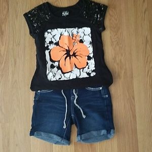 Top and shorts