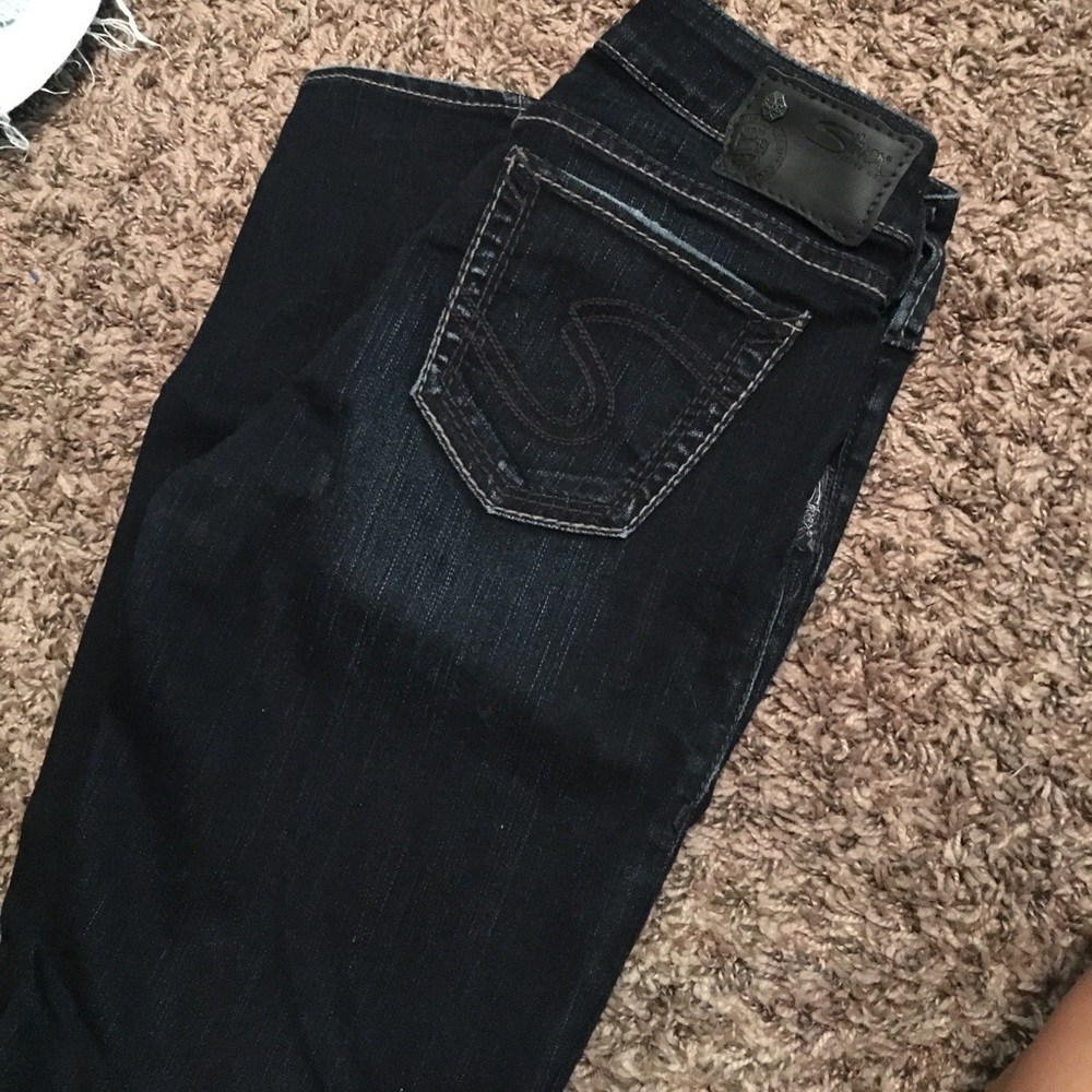 silver jeans