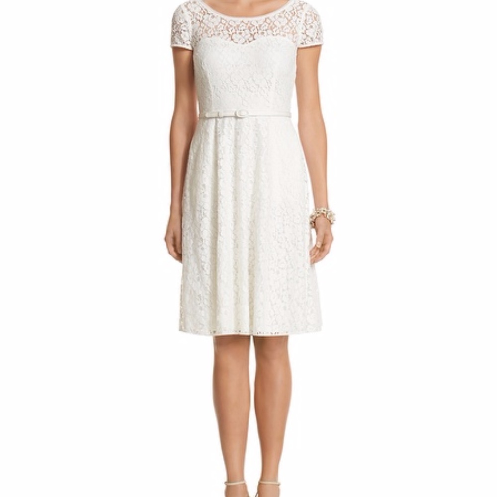 White House Black Market Size 2 Lace White Dress