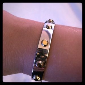MK Silver and Gold Stud Bracelet