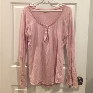 Soft pretty pink tunic. Cute lace embellishments!