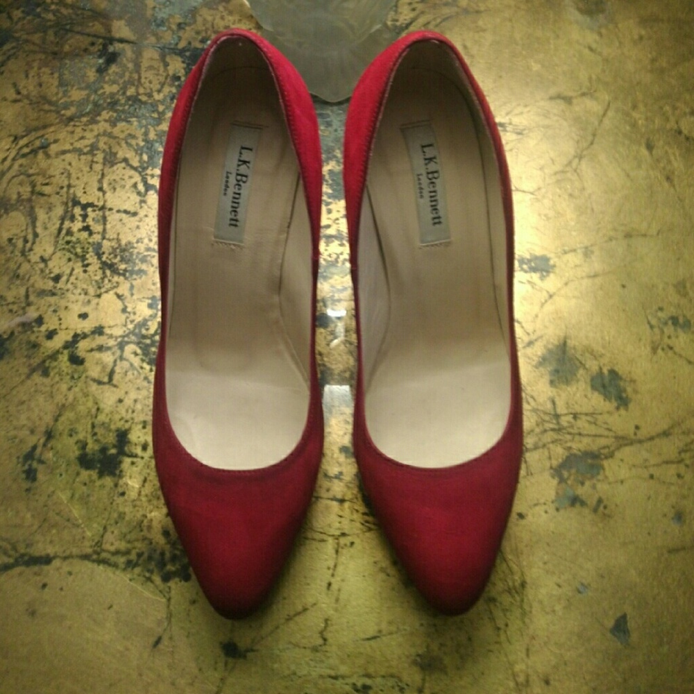 L.K. Bennett Red Suede Stiletto's