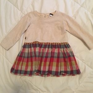 Tea Beige and Plaid Dress 12-18 mo.