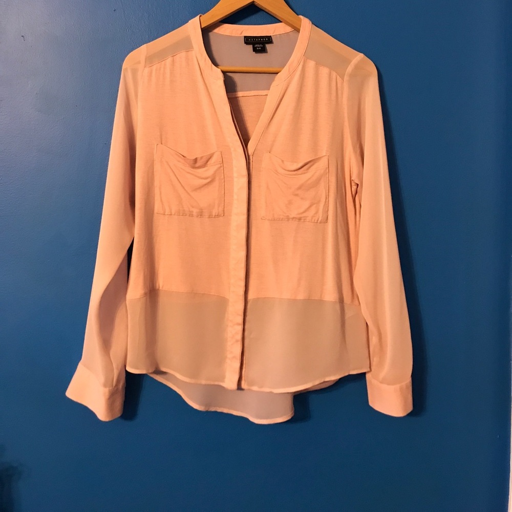 Pink button down blouse