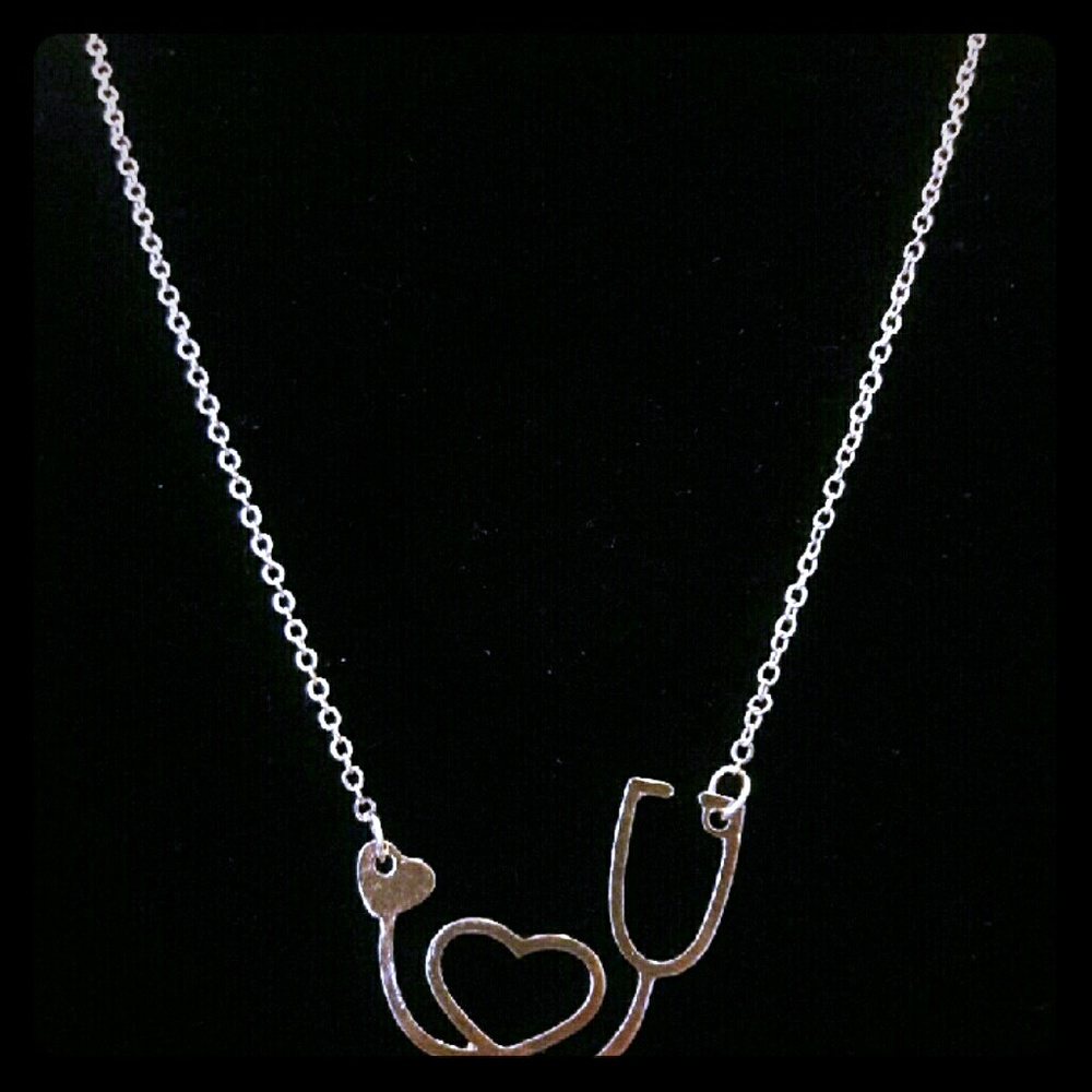 Stethoscope necklace rose gold
