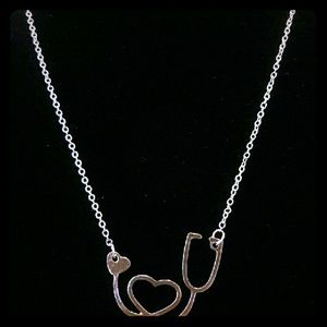 Stethoscope necklace rose gold