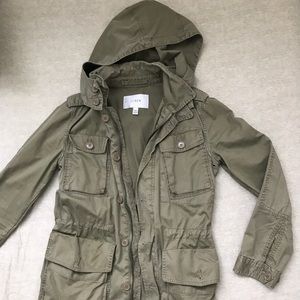 J. Crew military jacket, detachable hood XS