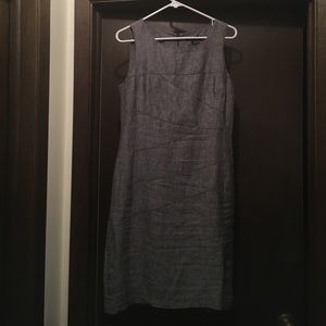 Gray Linen Sheath Dress