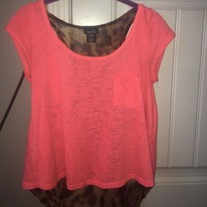 Hot Pink and Cheetah Print Tshirt