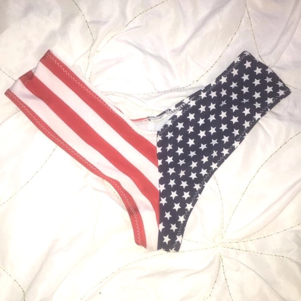 American Flag Cheeky Bikini Bottoms