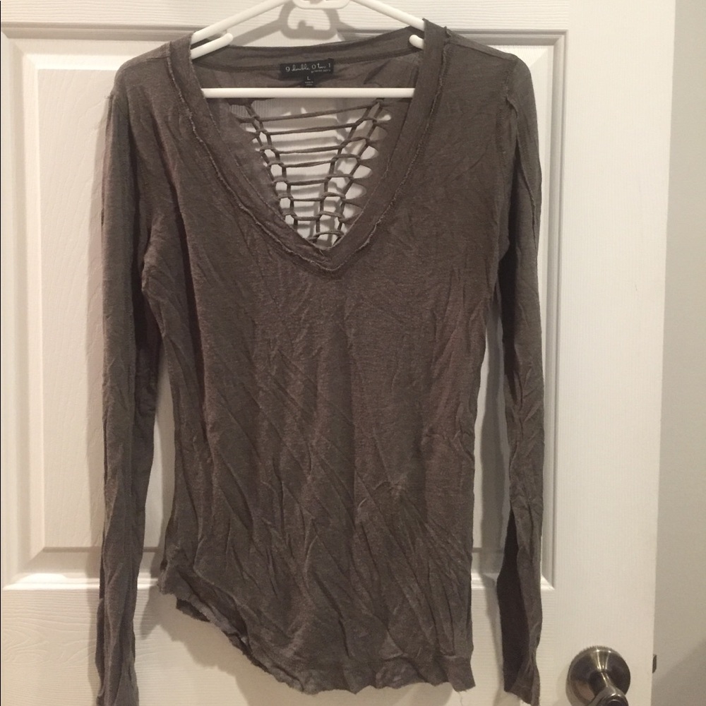 Army green tunic. Super cute back!