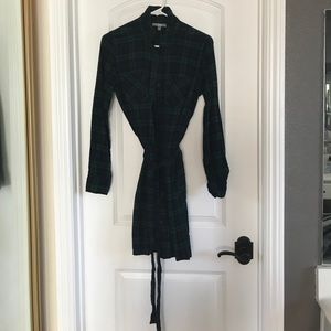 plaid dress with tie