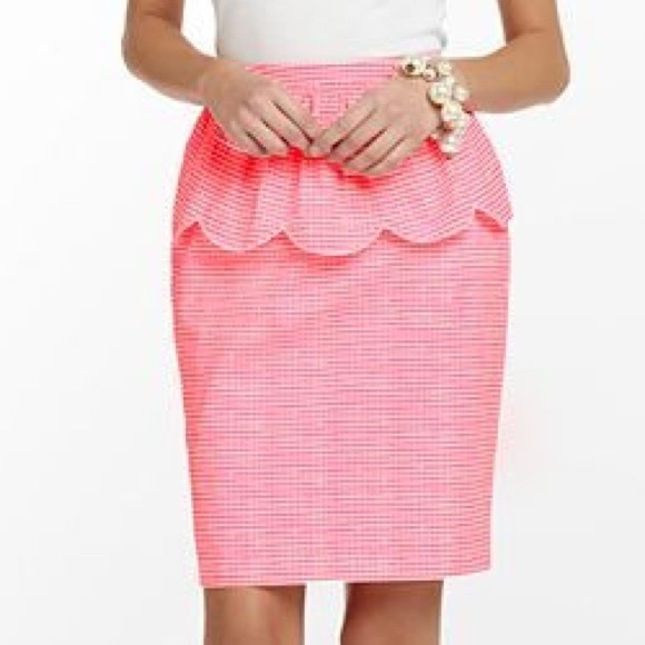 Lilly Pulitzer Dresses & Skirts - Lilly Pulitzer Thyme Pink Plaid Peplum Skirt