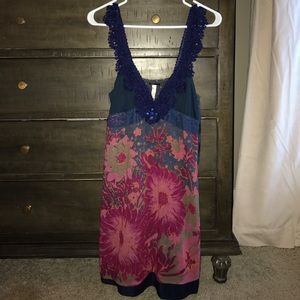 Free People jewel toned sundress with lace straps