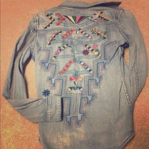 Blank NYC embroidered button up