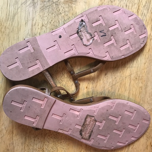 Ted Baker Tan Leather Designer Sandals US 7 - Picture 5 of 6