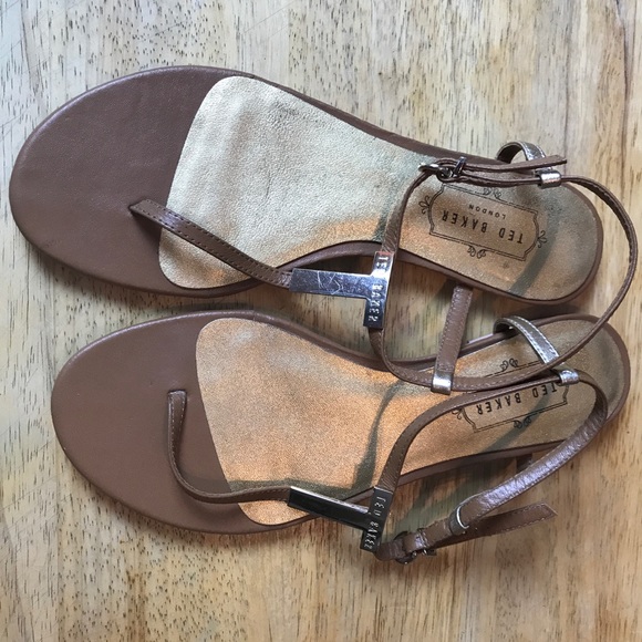 Ted Baker Tan Leather Designer Sandals US 7 - Picture 6 of 6